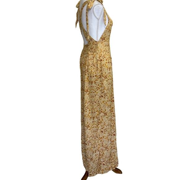 NWT Free People Sugar Sands jumpsuit, camel combo, extra small, bohemian, floral - Picture 3 of 9